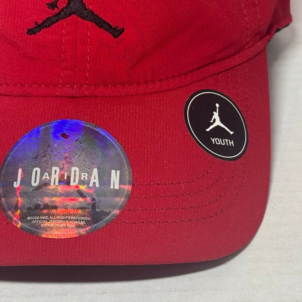 Michael Jordan Youth Hat Adjustable Snapback Red Black Embroidered Jumpman Logo - Picture 3 of 11